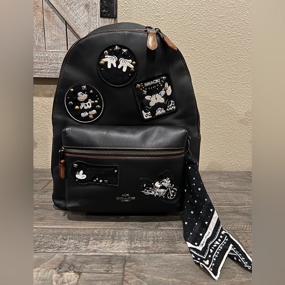Super Rare!! Coach X Disney Mickey Mouse Patches Backpack